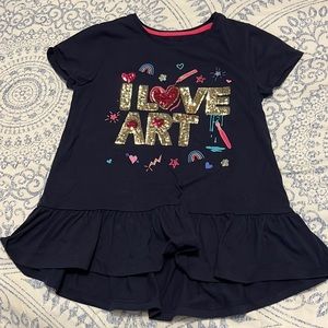 Girls top size 10/12. Cynthia Rowley.  I love art in sparkle lettering.